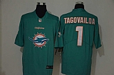 Nike Dolphins 1 Tua Tagovailoa Aqua Team Big Logo Vapor Untouchable Limited Jersey,baseball caps,new era cap wholesale,wholesale hats